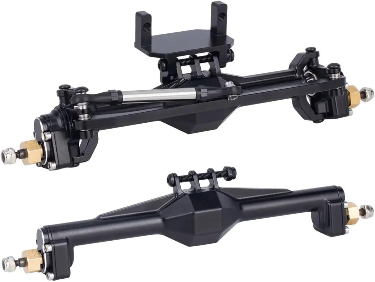 for TRX4M 1/18 with Lay Down Servo Mount & Links Aluminum CNC Portal Axles +10mm RC Crawler Car Axle Upgrade Parts RC Car Parts(Black)