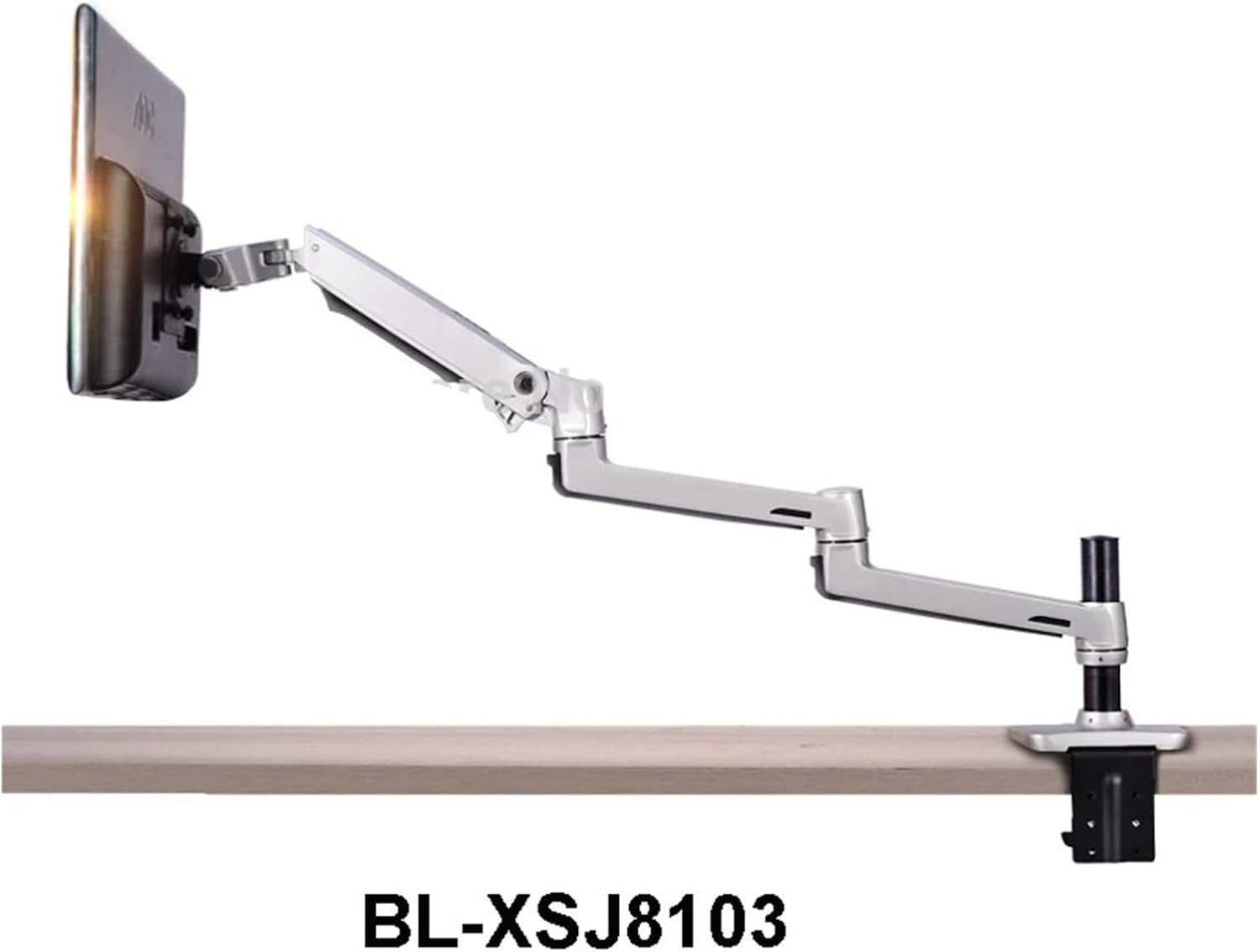 V63C/XSJ8013C Aluminum Alloy Extra Long Arm LED LCD Monitor Stand Desktop Clamp-on Full Motion Monitor Stand(V63CB)