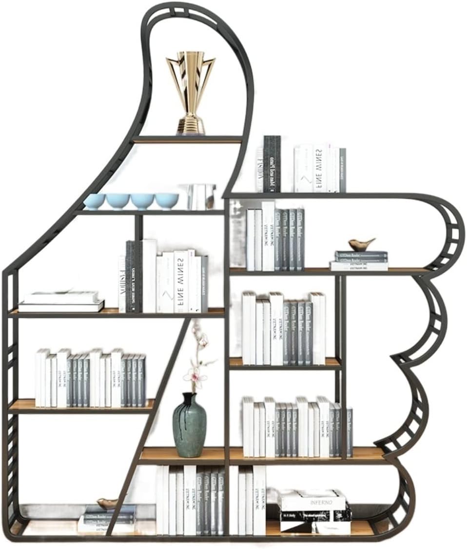 UNNS Bookshelf Creative Multi-Layer Shelf Metal Bookshelf Floor-to-Ceiling Bookshelf Suitable for Living Room Study Office Display Rack Bookcase Organizer (Color : B)