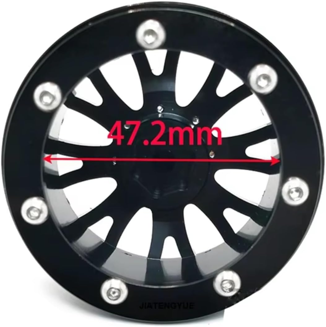 RC Car Parts Compatible with YIKONG YK4082 4012 4014 for TRX-4 1/10 RC Car Upgrade Parts 2.2in Off-Road Tire with Alloy Wheel Hub CNC Carved