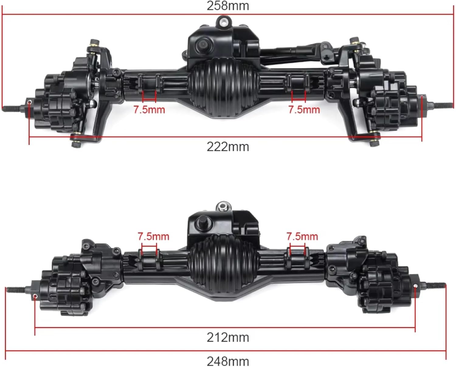 Rc Crawlers Axles For Axial For SCX10 II 90028 For Rock 1/10 Front Rear Straight Complete Axle Metal Upgrade Parts Crawler RC Car Accessory(1set)
