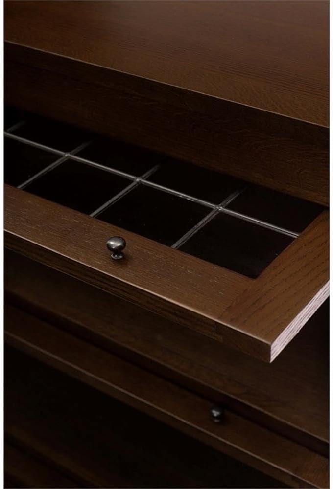 Crafters and Weavers Mission Craftsman Style Oak Barrister Bookcase - 3 Stack - Walnut