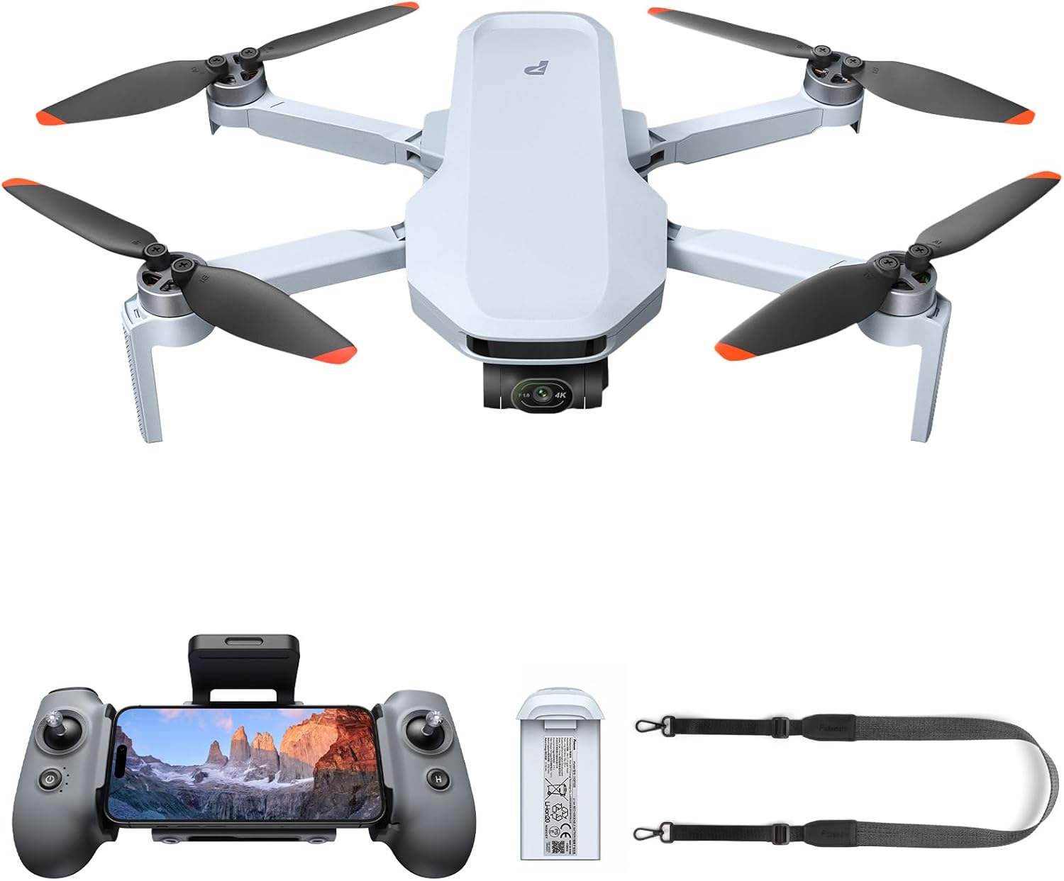 Potensic ATOM 2 3-Axis Gimbal 8K GPS Drone, Standard Kit Bundle with 1 Lanyard for Remote Controller