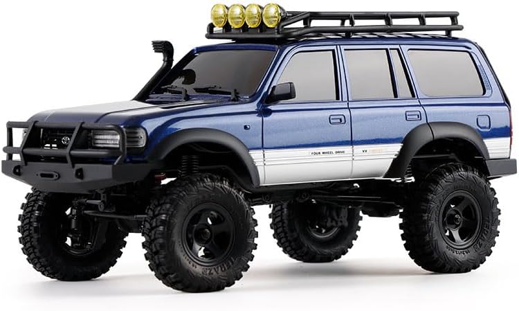 BEEZRC FMS RC Crawler 1/18 FCX18 Land Cruiser LC80 RTR Toyota Licensed 4WD RC Rock Truck 2.4Ghz 900mAh Hobby Grade RC Car Model Mini Remote Control Car Off Road Vehicle FMS11831RTRBU(Blue)