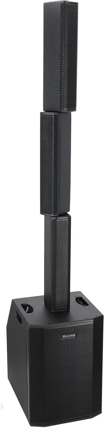 Rockville Titan Array System V2 Bundle: 3200W Powered Peak Column Array Speaker, Dual 10″ Subwoofer, RPAK Charcoal Durable Backpack with Padded Laptop Pocket, 2 Items