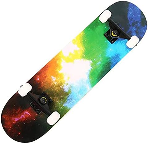 Four-Wheeled Skateboard Four-Wheeled Double Kick Maple Board 31 inch Full Skateboard Suitable for Adults Teenagers and Children