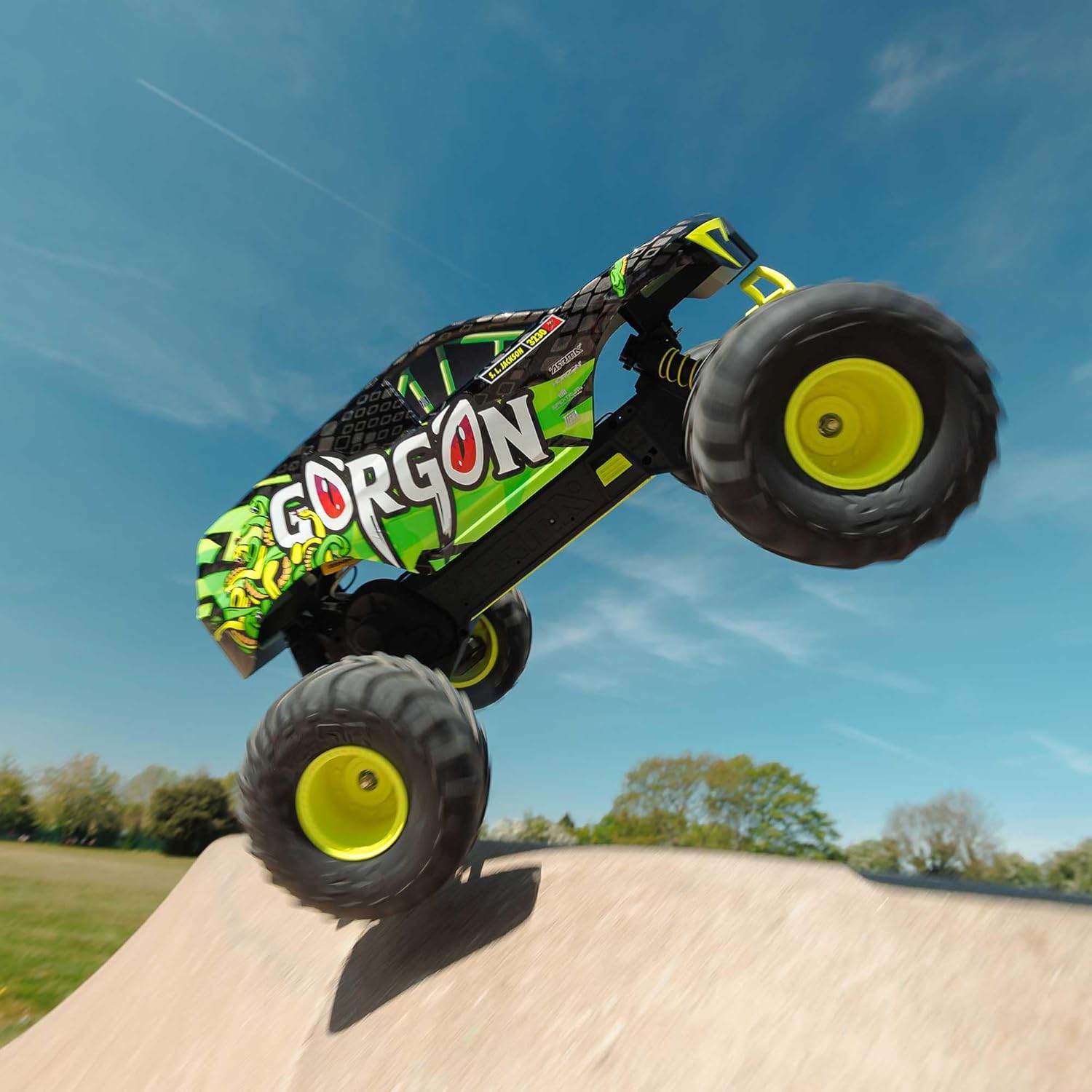 ARRMA RC Truck Gorgon 2 Wheel Drive MT1/10 RTR (Ready-to-Run with Battery and Charger Included) Smart 3300 7C S120 USB Yellow ARA3230ST1