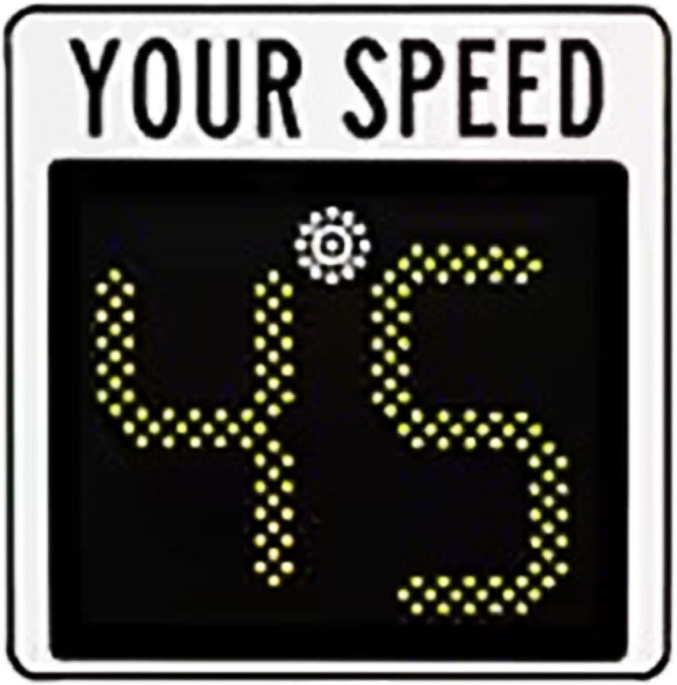 Solar Powered Radar Traffic Feedback Sign, Flashing LED Speedometer for Road Safety with Accessories(A)