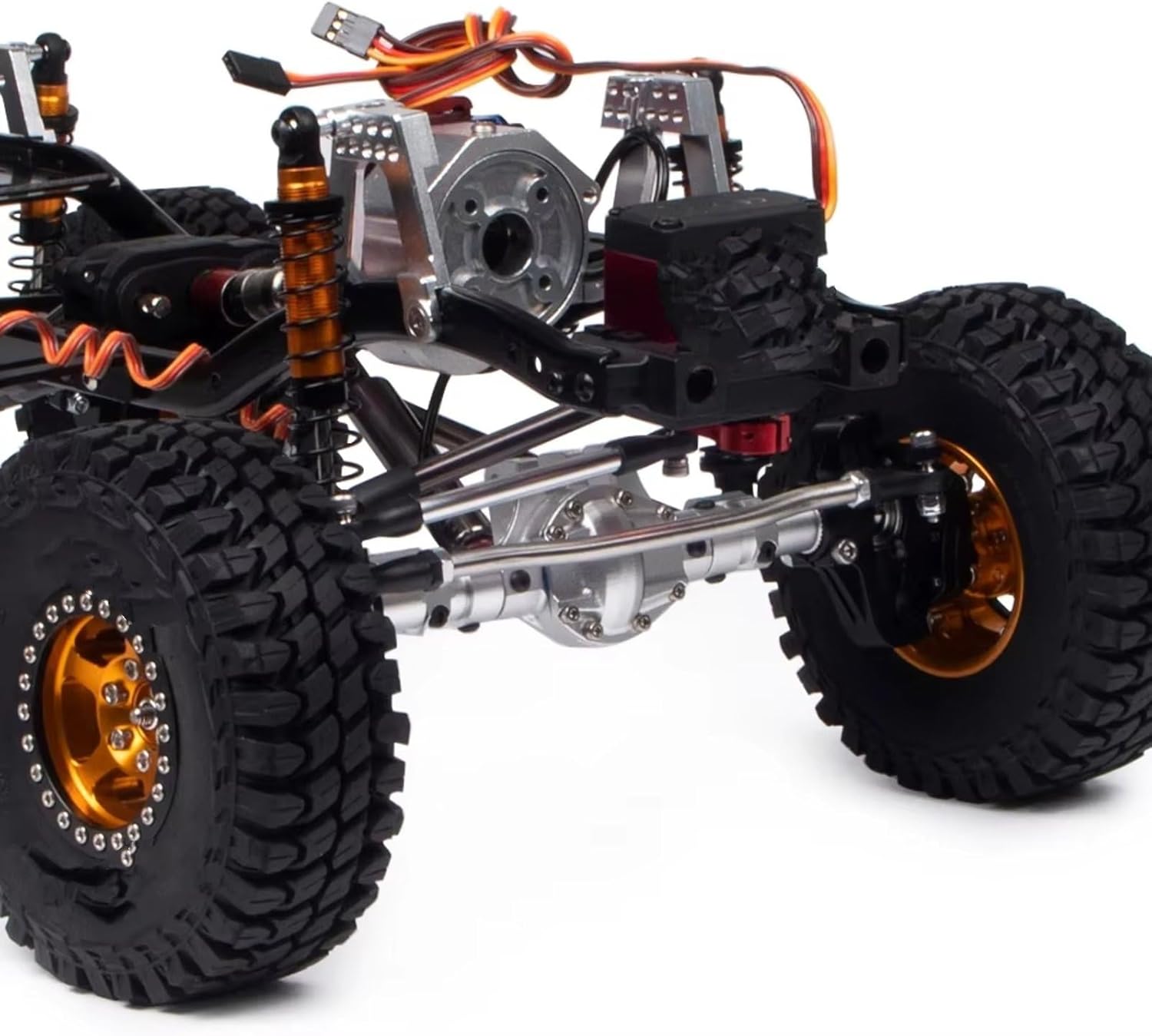 RC car Components Compatible with Axial for SCX10 90046 1/10 RC Car Parts – 313mm Wheelbase Metal Frame Kit with Pre-Installed Double-Speed Gearbox