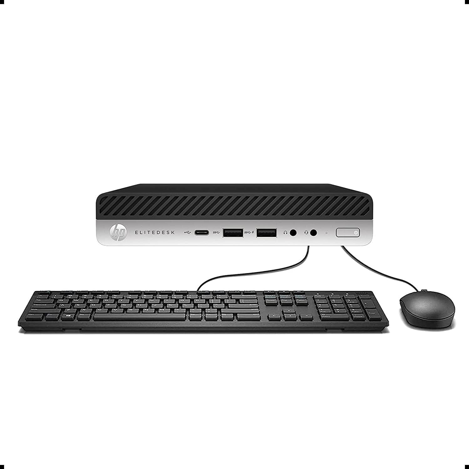 HP EliteDesk 800 G4 Mini Desktop PC, Core i5-8500T, 8 GB RAM, 256 GB SSD, USB BT, USB WiFi, Windows 11 Pro (Renewed)