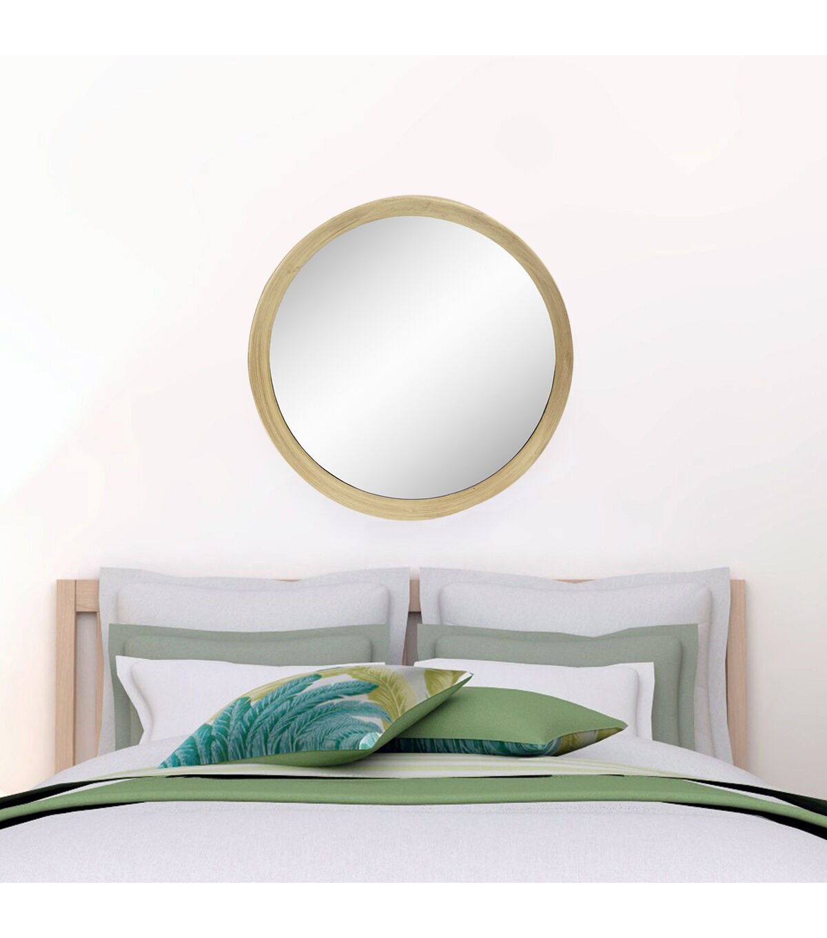 Northlight 19.75 Gold Round Classic Mirror Wall Decor Wooden Finish