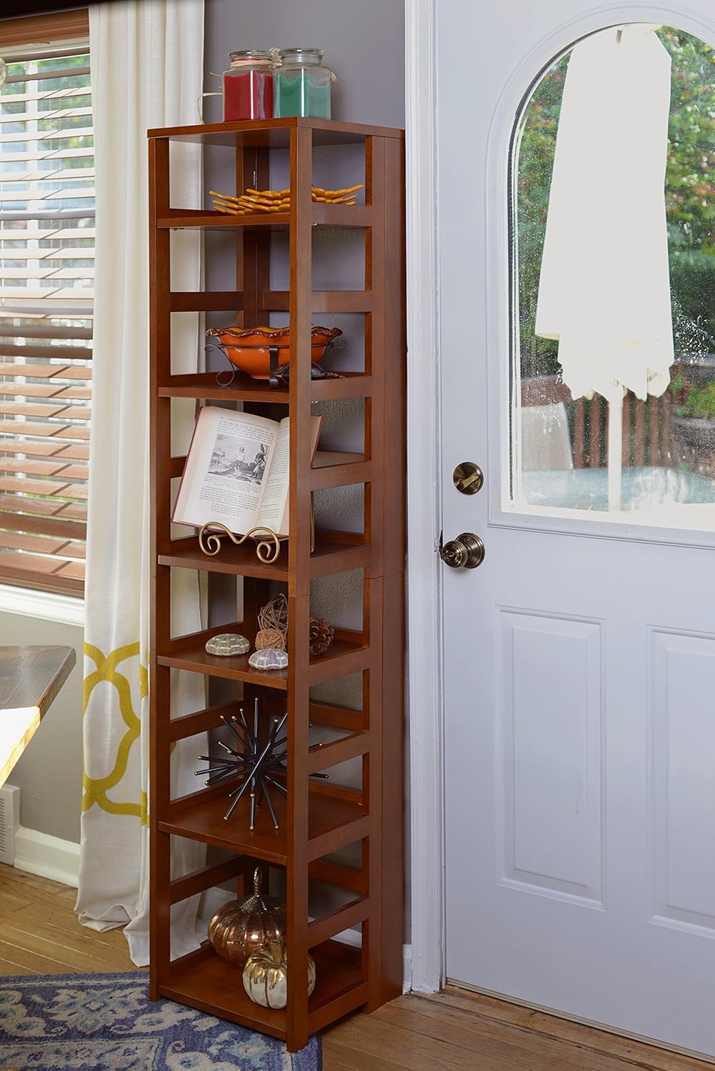 Niche Flip Flop Square Folding Bookcase, 67-inch, Cherry