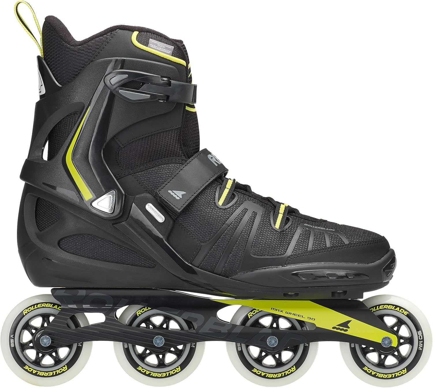 Rollerblade RB XL Men's Adult Fitness Inline Skate, Black and Lime, High Performance Inline Skates