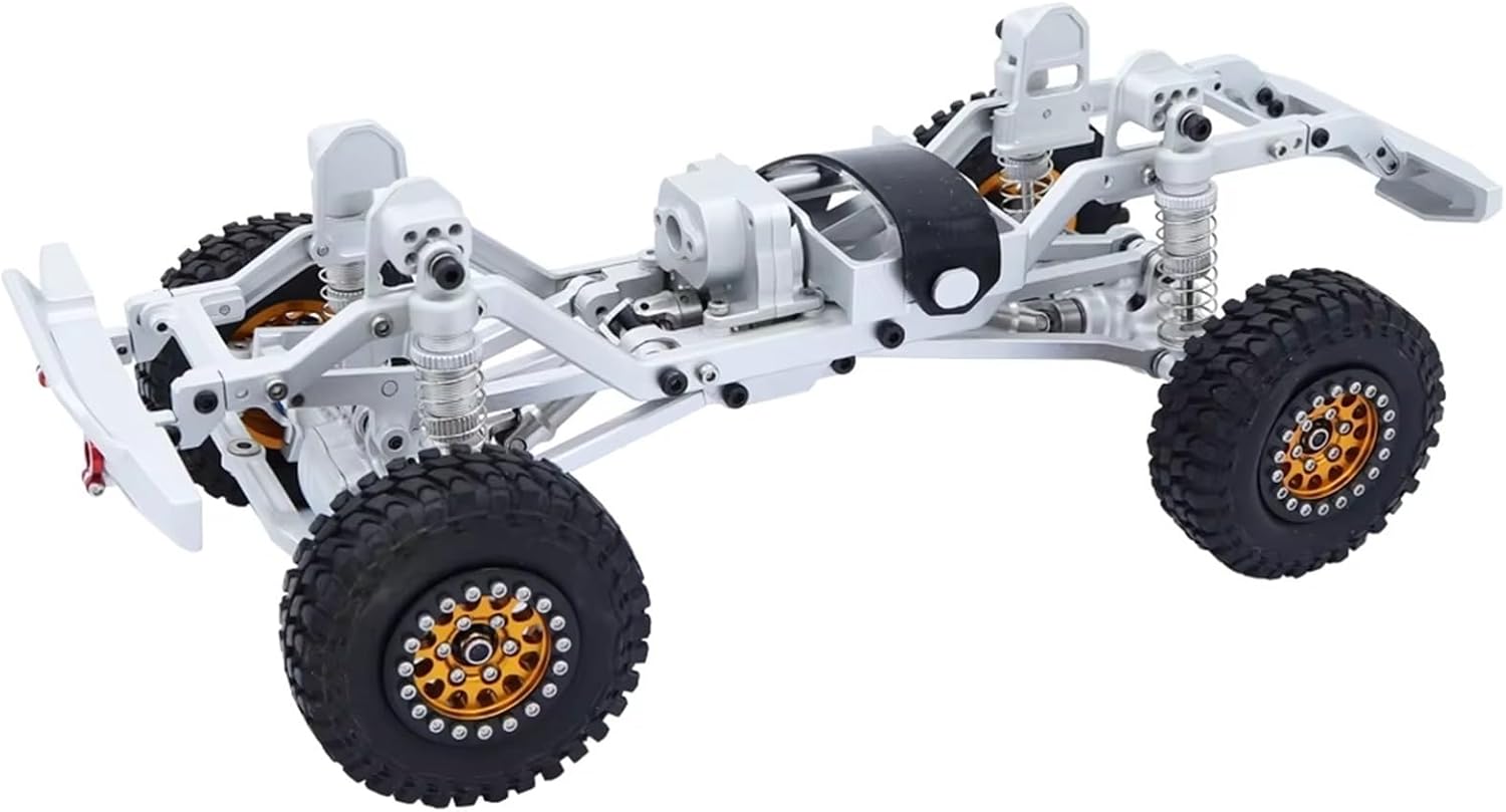 RC Cars Crawler Parts Compatible with TRX4M for Bronco for Defender Upgrade Parts Metal Frame for Chassis Kit with Gearbox 1/18 RC Crawler Car(Silver)