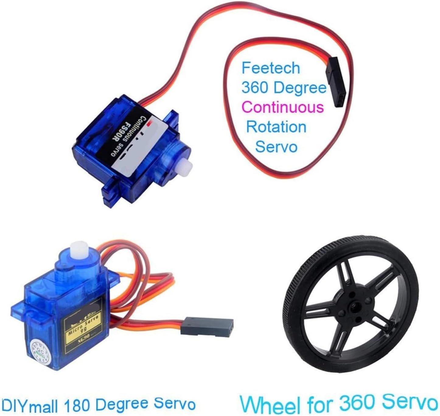 10pcs/lot FS90R 360 Degree Continuous Rotation servo Wheel DIYmall 180 Degree servo(Feetech 360 Servo)