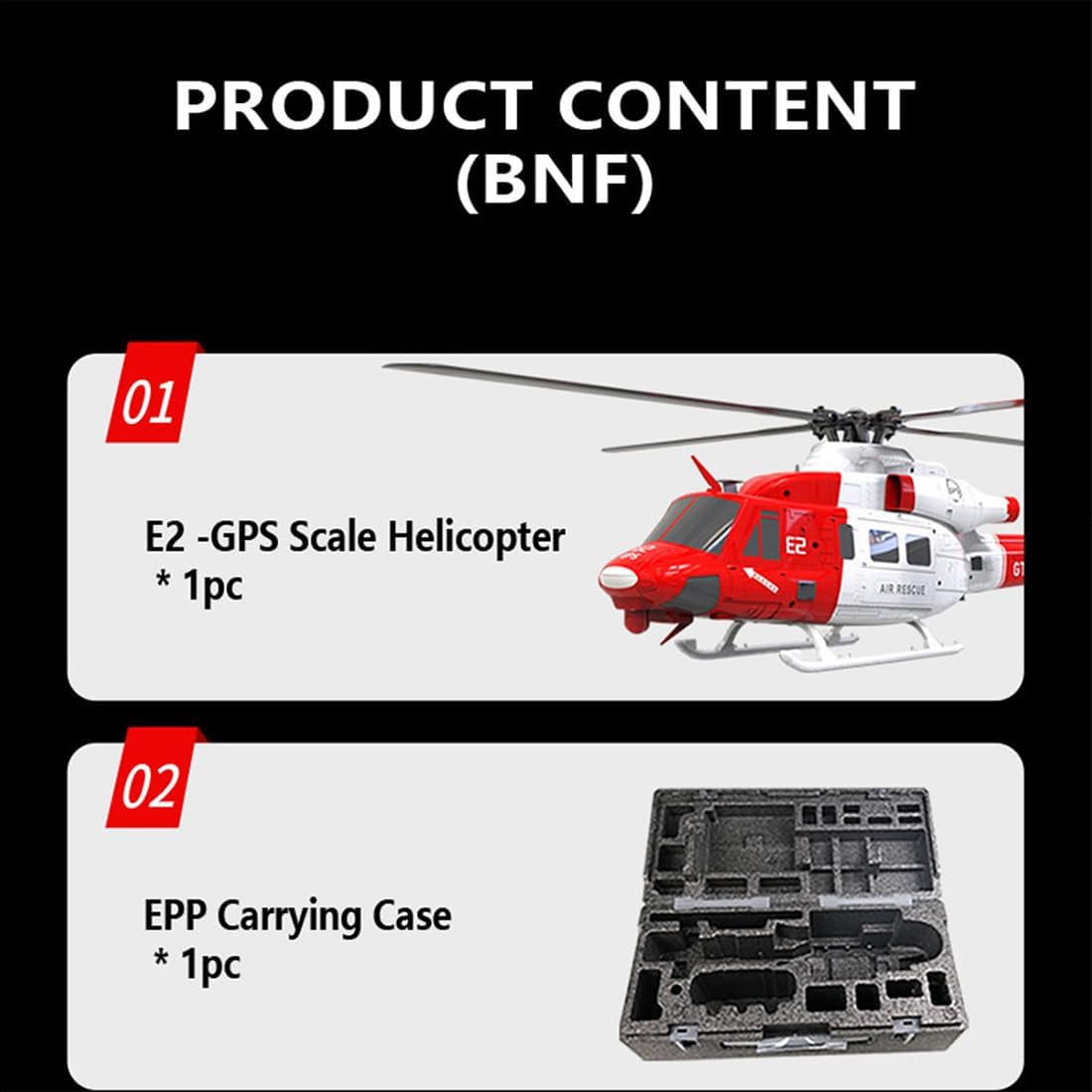 Goosky E2 UH-1Y RC Helicopter with GPS, 1/35 Scale 2.4G 6CH Dual Brushless Direct Drive RC Aircraft with Lidar Positioning, Altitude Hold and Hands-Free Hovering (BNF Version)
