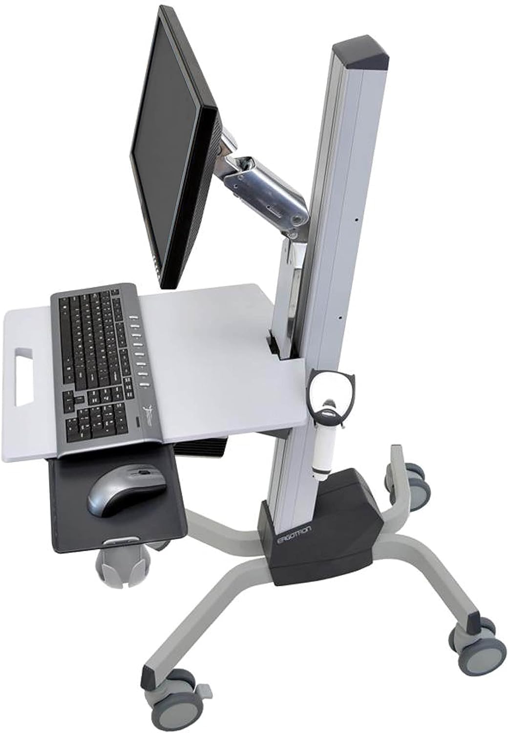 Ergotron – Neo-Flex Rolling Computer Cart, Mobile Standing Desk Workstation – Monitor, Grey
