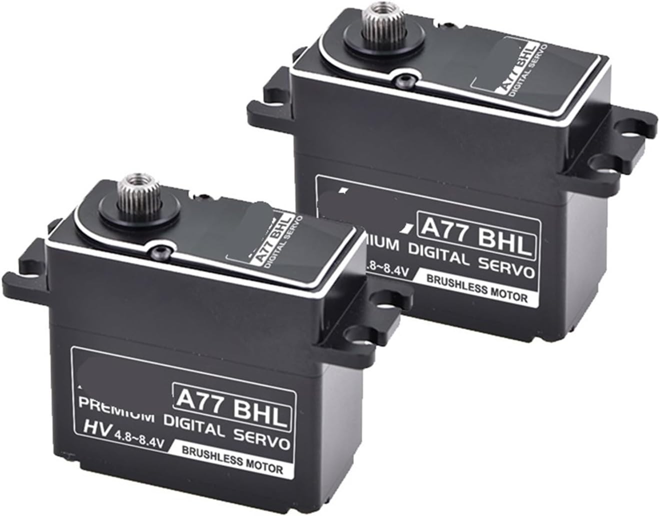 24KG Digital Servo A77BHL Steel Gear 8.4V High Voltage Brushless Servo Motor Suitable for 1/10(A77BHL 24KG x2pcs)