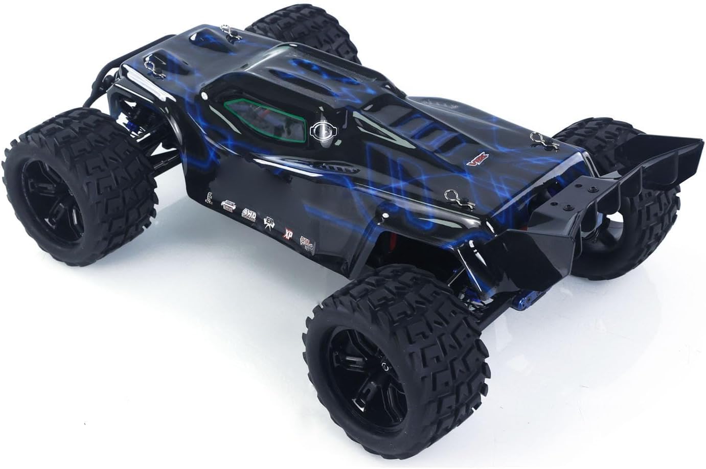 RH818 1/8 Remote Control Electric Racing Buggy AWD RC Model Hydraulic Shock Absorber 3660 Brushless Motor Flysky Radio Hobby Grade Model for Adult(Blue Stripe)