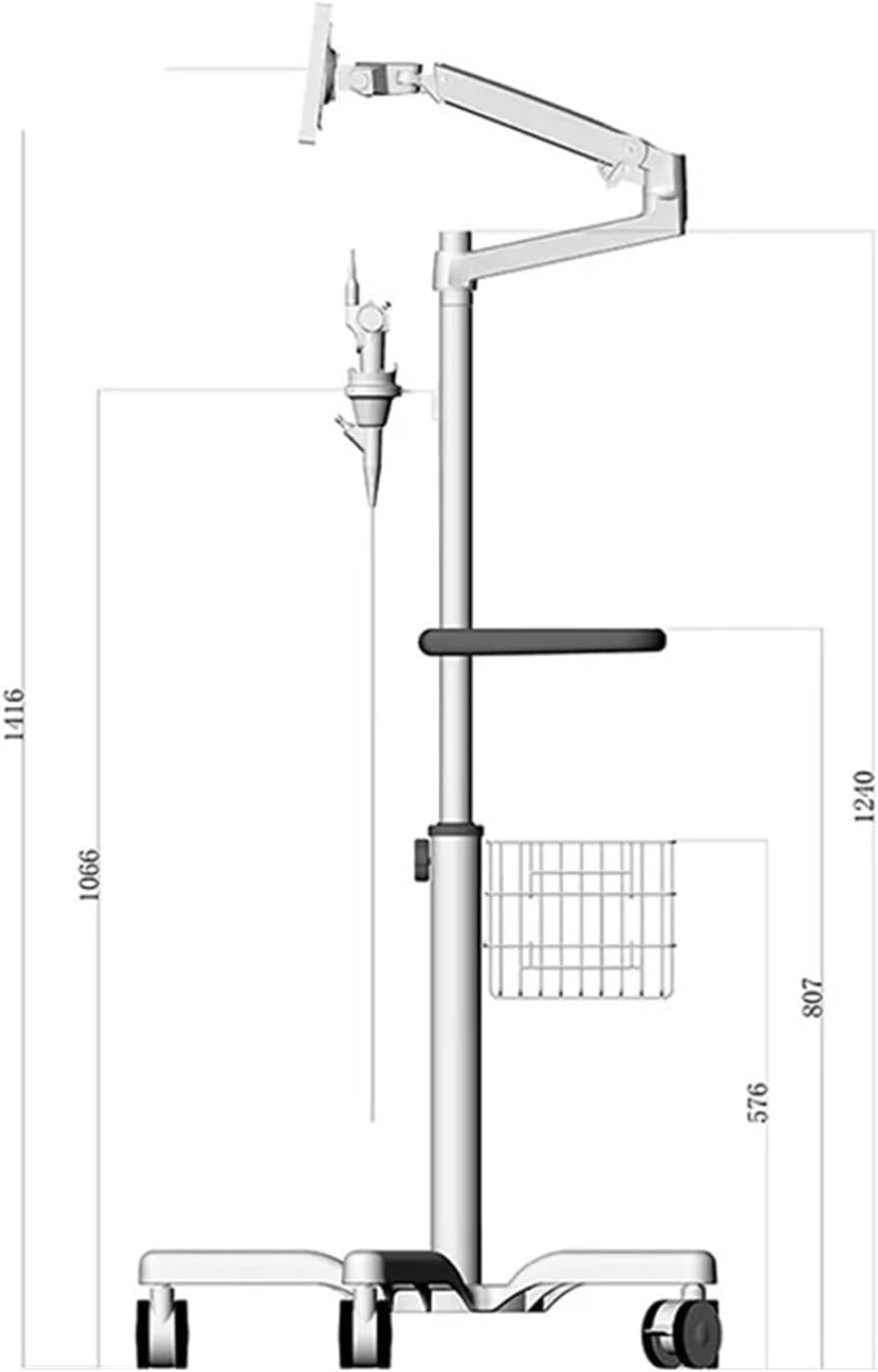 Small Standing Desk Flexibly Rolling Mobile Computer Workstation Laptop Trolley Cart with Wheel for Use Computer Workstations