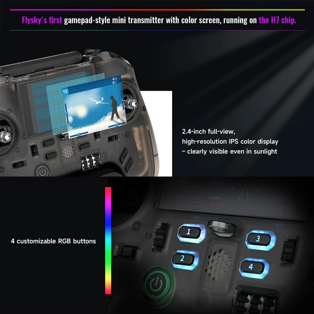 GoolRC Flysky ProArt PA01 Radio Transmitter, 2.4GHz 18-32 Channel Remote Controller with 2.4 Inch IPS Color Screen for FPV Drone/RC Helicopter/Airplane/Car/Boat/Multirotor