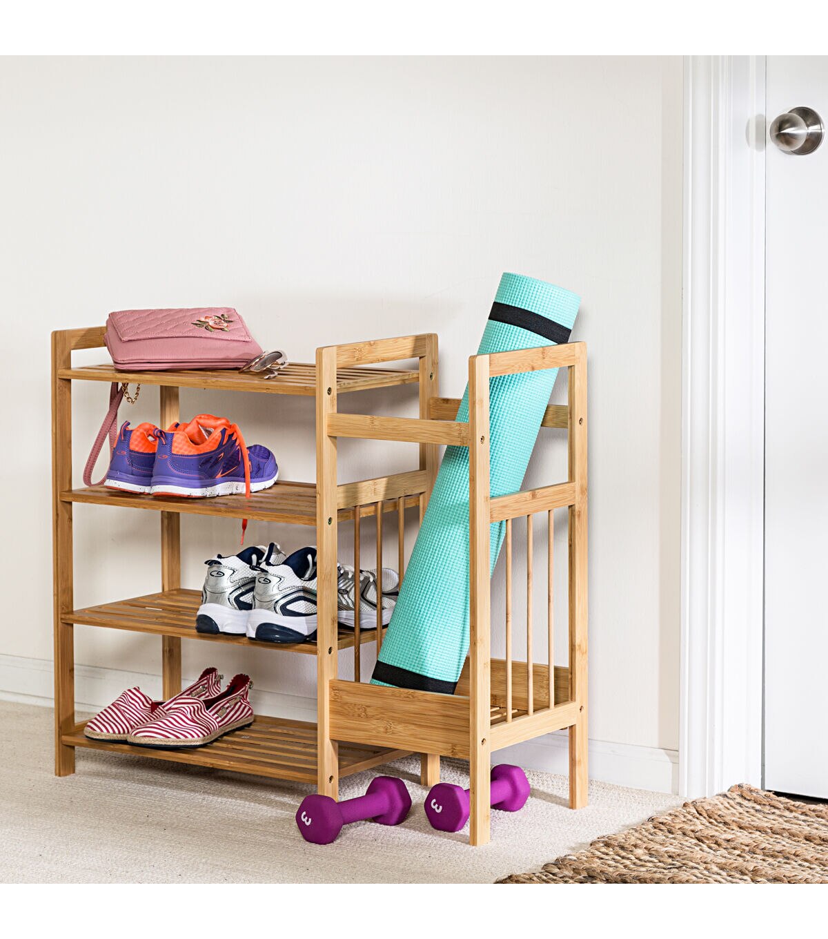 Honey Can Do 29 x 26 Natural Bamboo Entryway Organizer