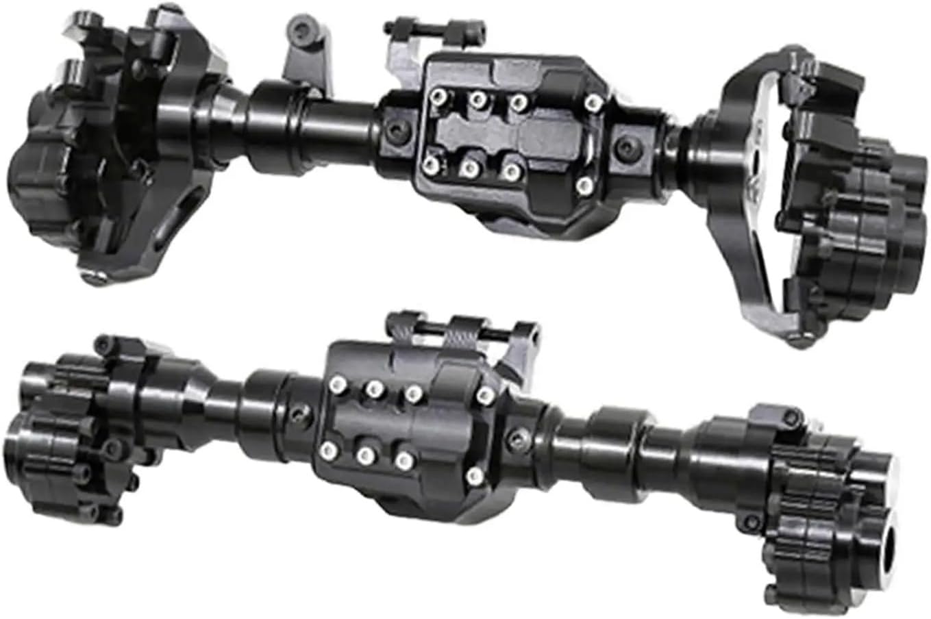 RC Car Upgrade Parts for 1/10 RC Crawler DIY Modified Accessory Parts Front Rear Axle Housing Upgrade Part Metal(Black)