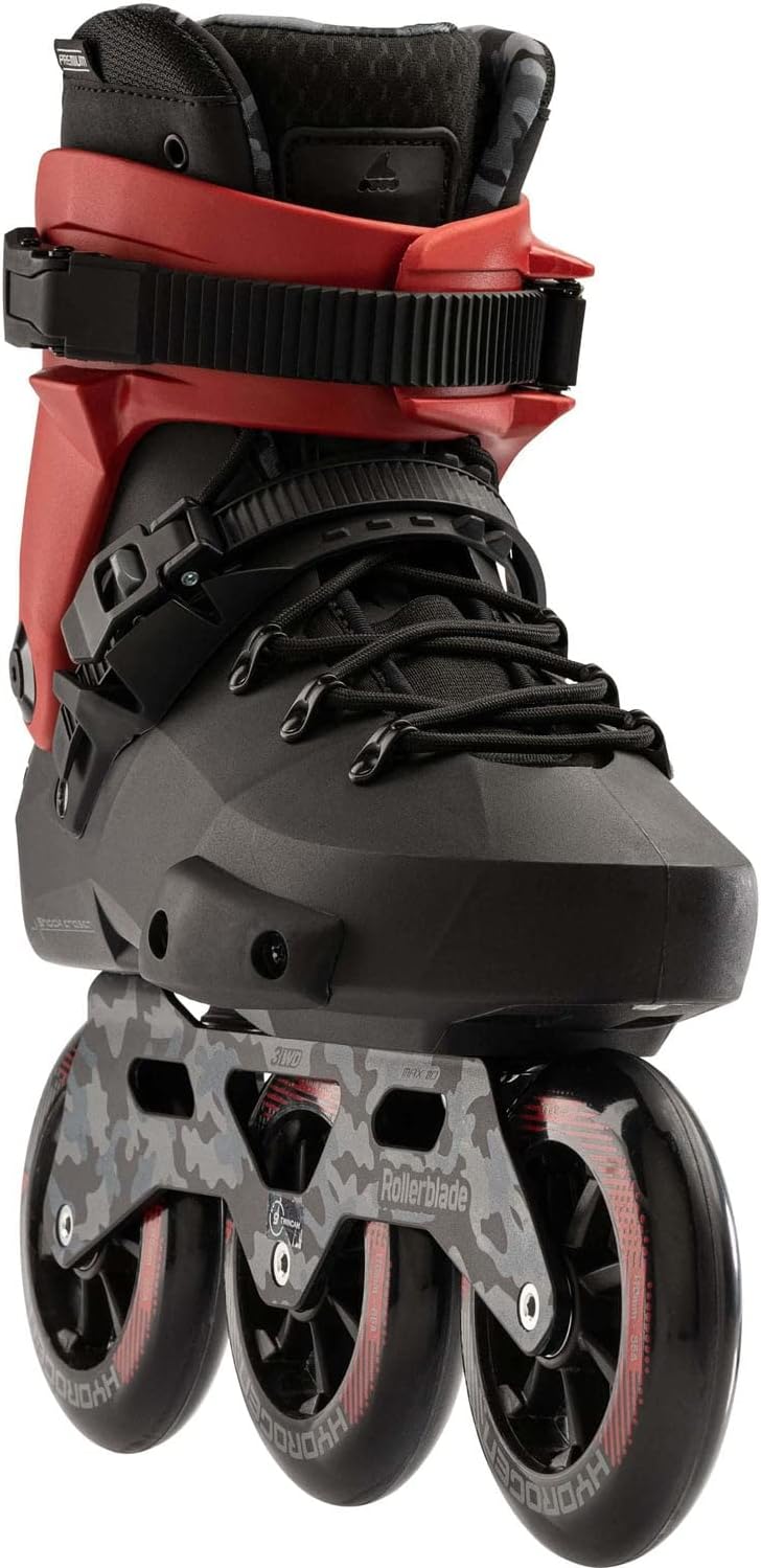 Rollerblade Twister 110 Unisex Adult Fitness Inline Skate, Black/Red, Urban Performance Inline Skates