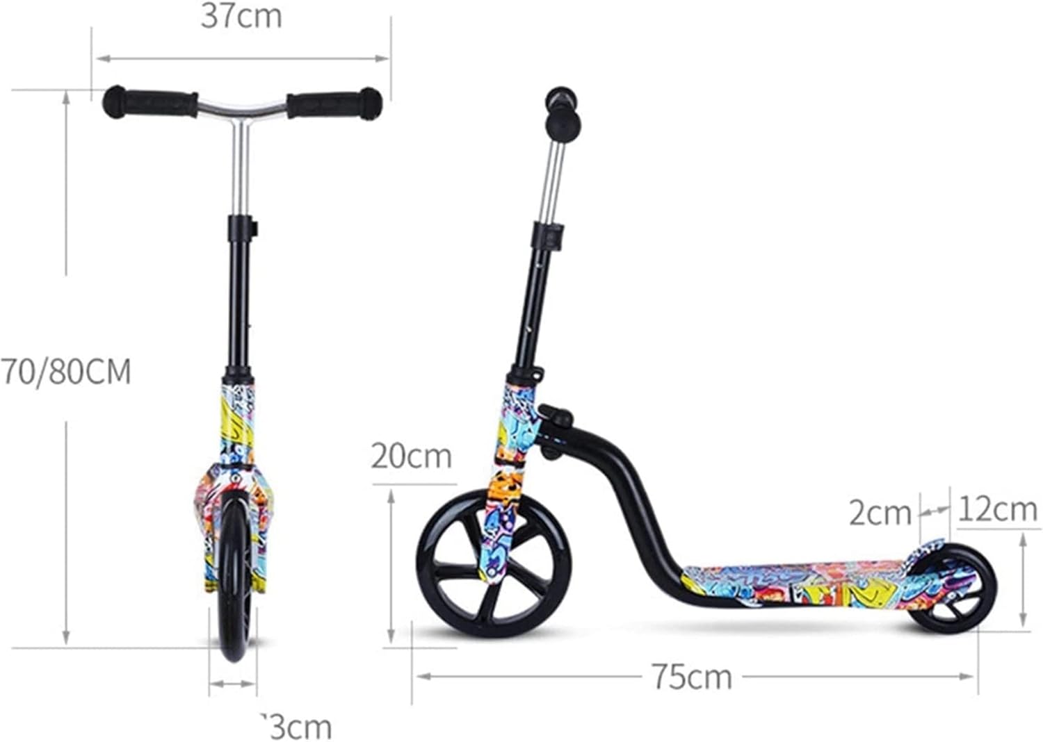 Two-Wheeled Scooter Big Roller Scooters Beautiful Printing Kick Scooter Scooter