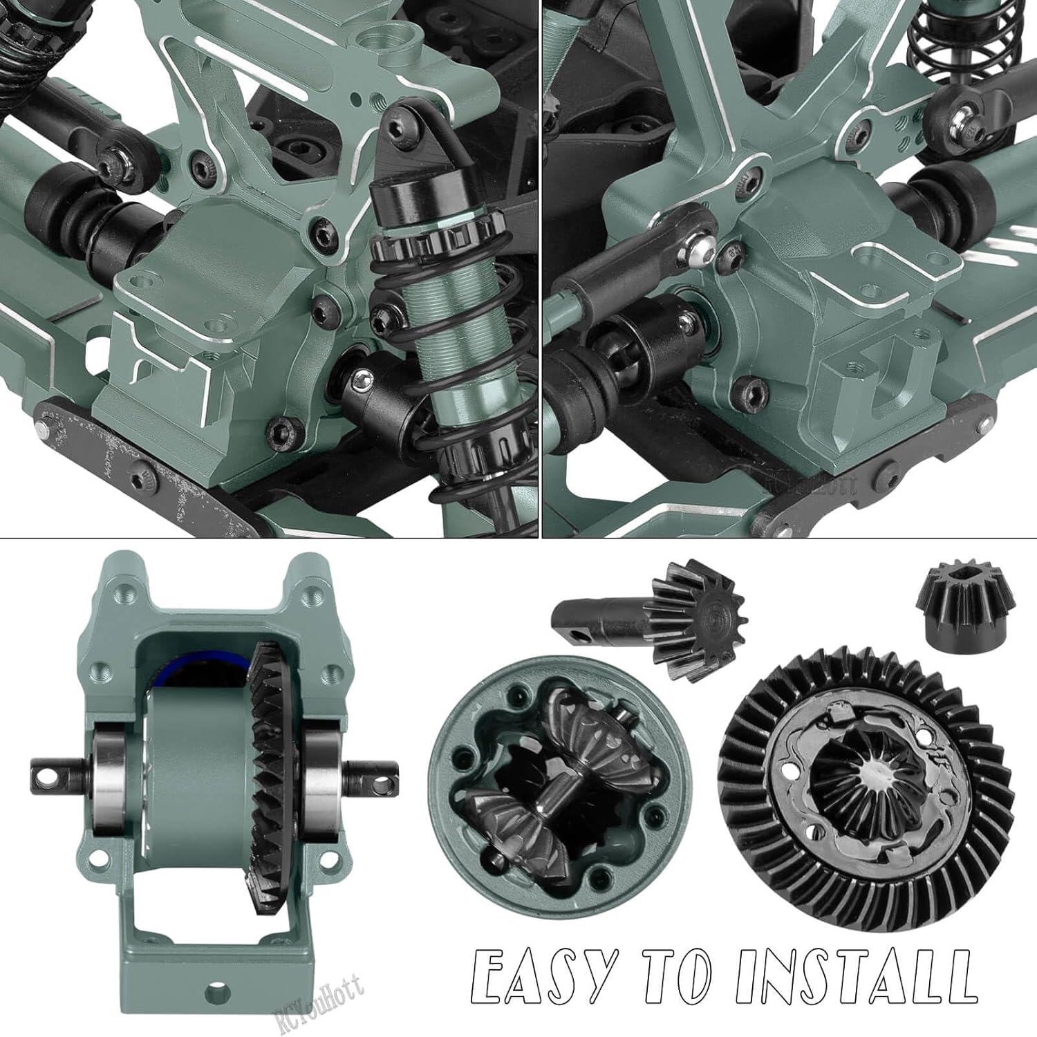 RC Upgrades Part for 1/10 Rustler/Slash/Stampede 4x4 4WD VXL,Arm/Shocks/gearbox/37T Diff Gear/Caster Block,Steering Blocks/Stub Axle Carriers/Drive Shaft/Shock Tower/Links,Titanium