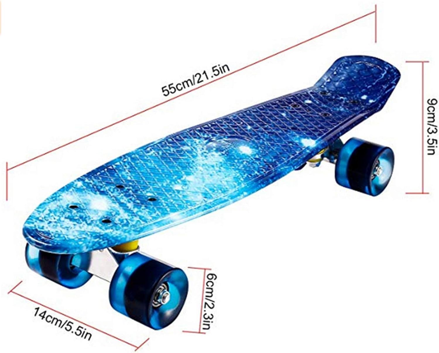 Skateboard 7 Layer Canadian Maple Deck Complete Skateboard ABEC-7 Bearing Skateboard Cruiser Ruote 85A for Teens Adults Beginners Girls Boys Kids A_55x14cm