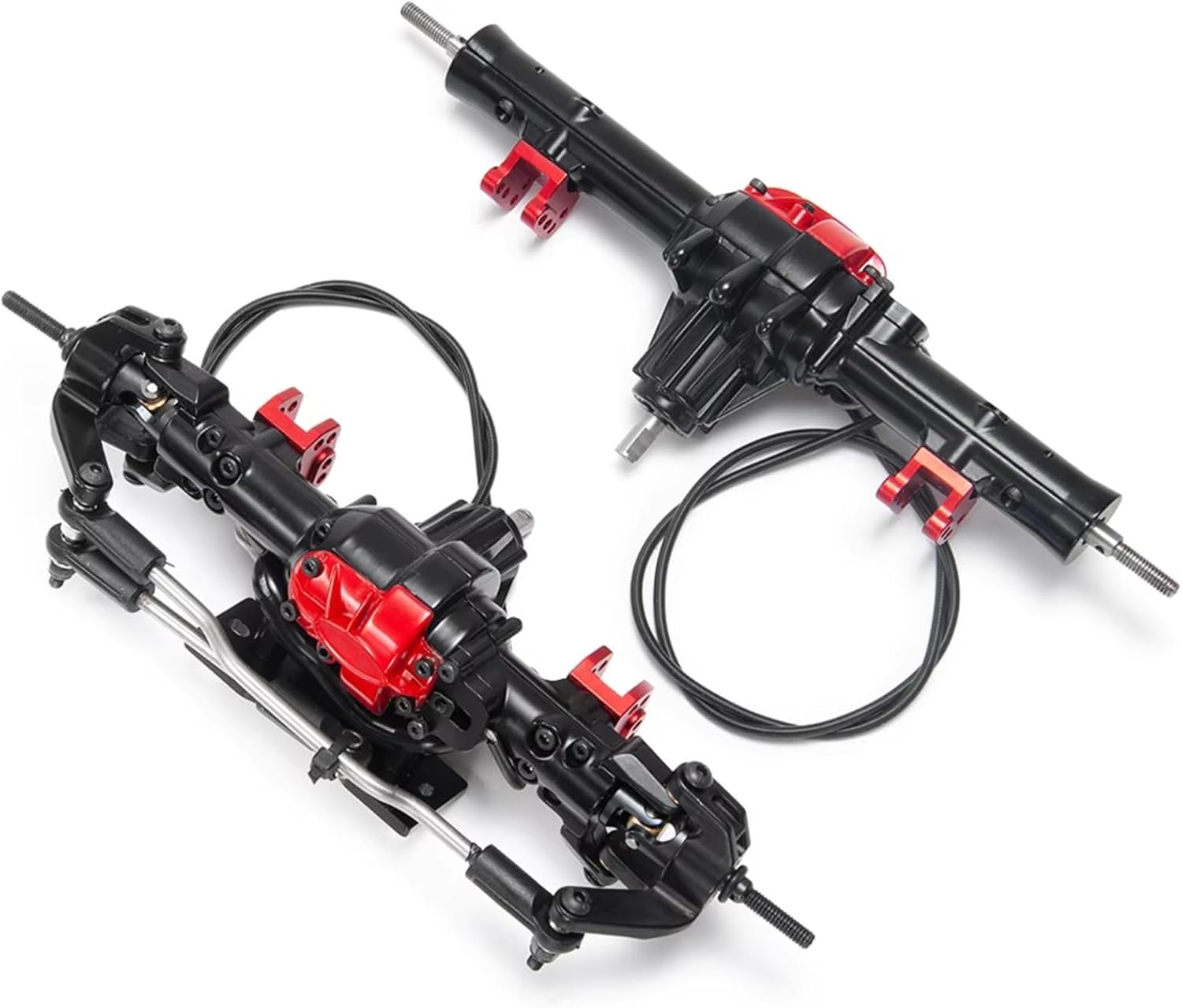 Compatible with D90 1/10 RC Crawler Car Upgrade Parts Aluminum Complete Front and Rearr Axle with Differential Lock RC Front and Rear Axle(1Set)