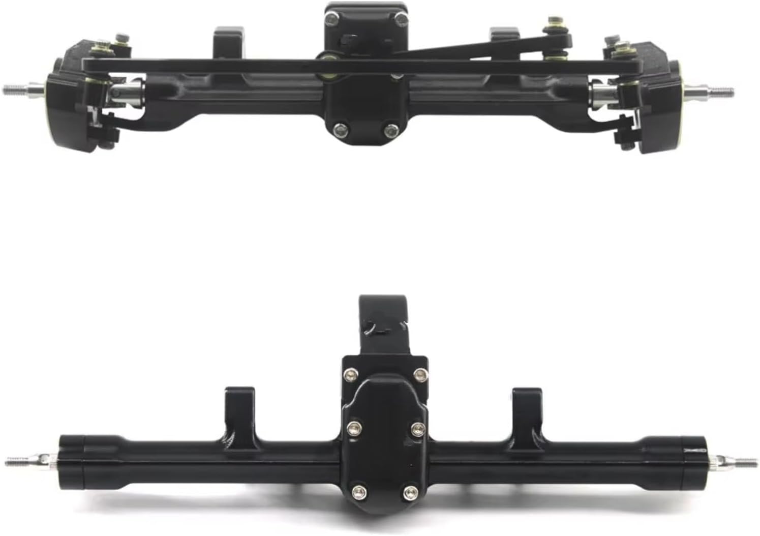 Compatible with SCX24 RC Cars Upgrade Parts Replacement Accessories Brass Front and Rear Axle with Steel Steering RC Front and Rear Axle