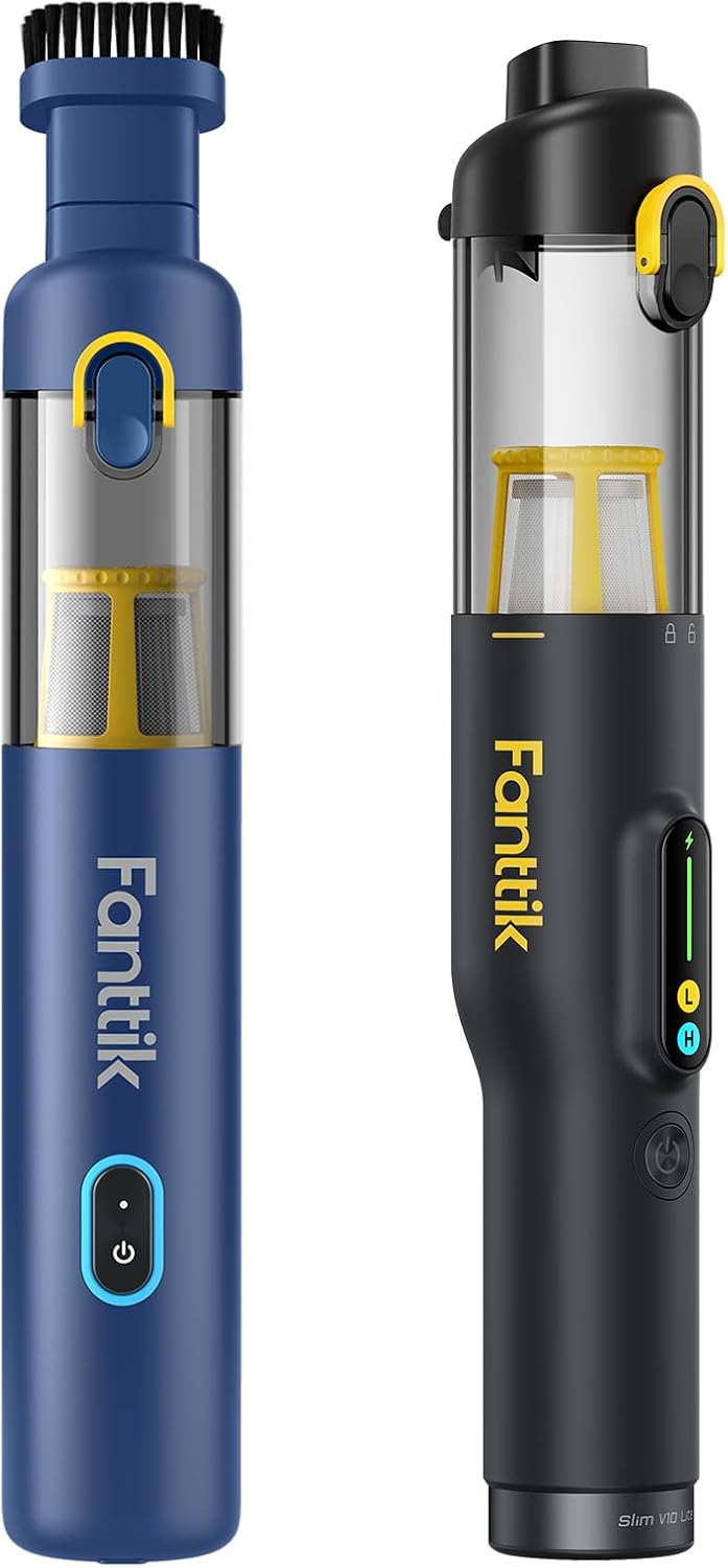 Fanttik Slim V8 APEX Car Vacuum Blue Slim V10 Lite Cordless Handheld Vacuum