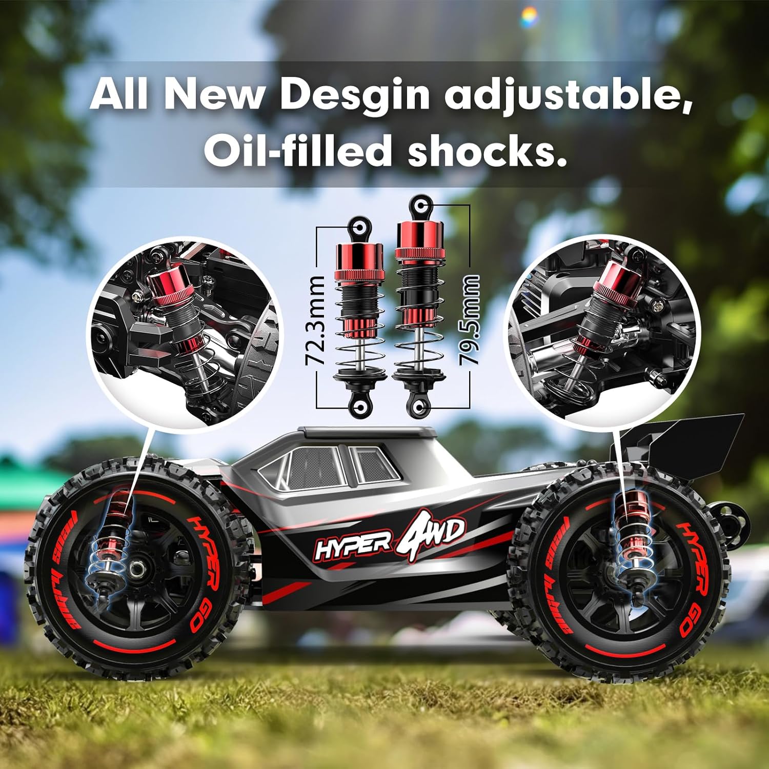 HYPER GO H14BM V3 1/14 Brushless RC Cars for Adults Fast 50 mph, RC Trucks 4X4 Offroad Waterproof, Electric Powered High Speed RC Car, Fast Extreme RC Truggy with 3S Battery for Snow Sand