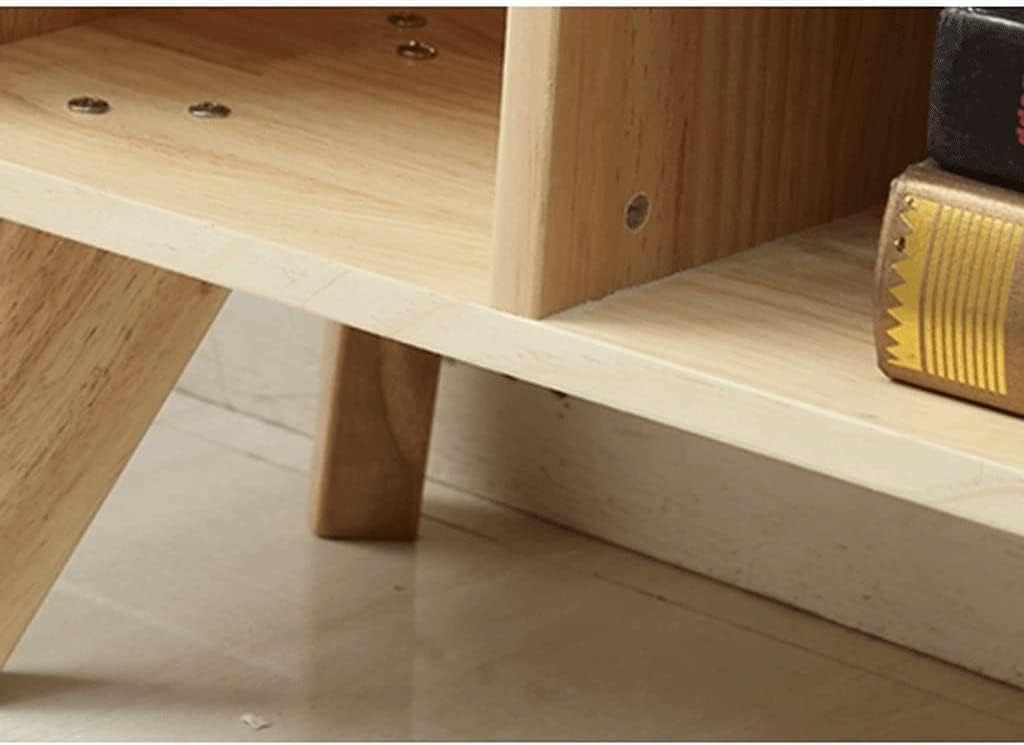 PAASHE Solid Wood Bookshelf Cabinet Leg Frame Design Bookcase Open Compartment Rack Bookcase Large Capacity 8 Grid Bookshelves