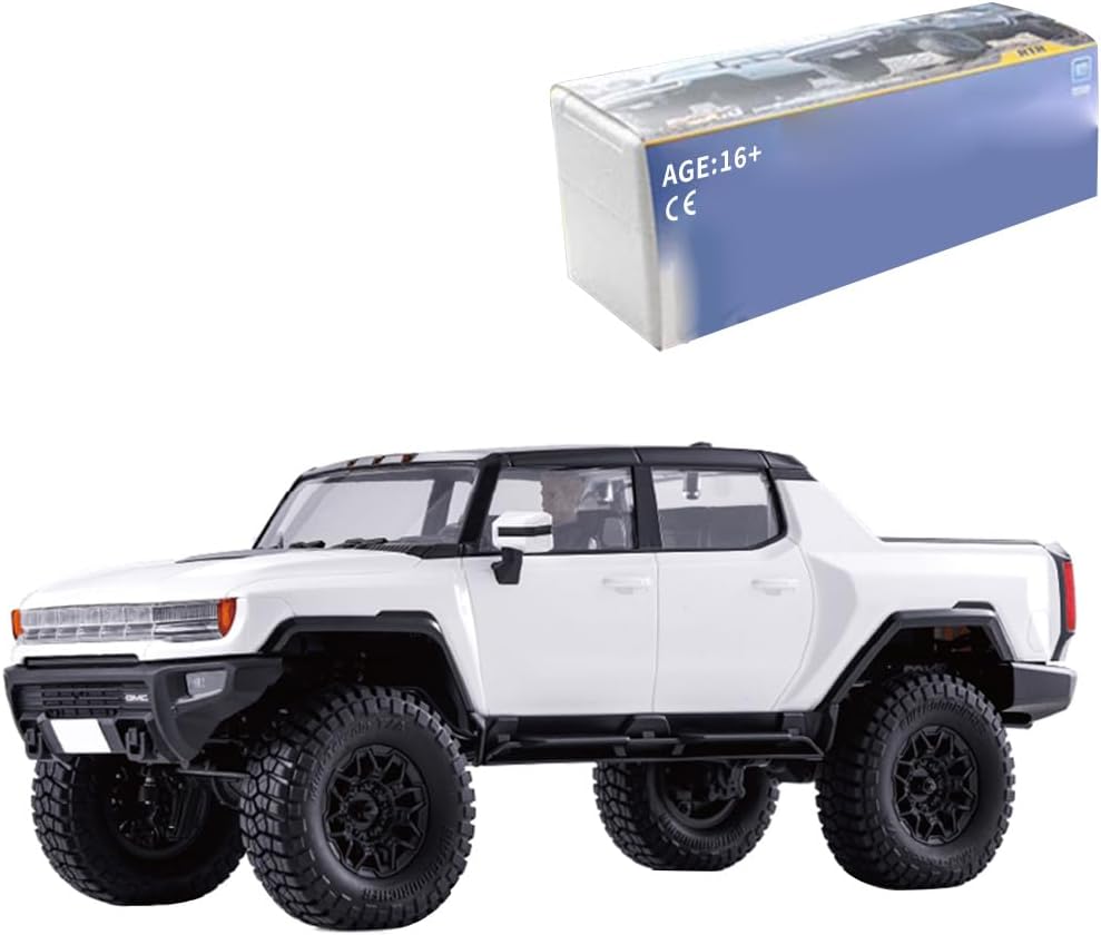 Off-Road RC Car, FMS 1/18 2.4G RC Electric Brushed Climbing Vehicle Model with Two-Speed Transmission and Metal Axle EV Shell, Idea Vehicle Gift for Adults and Teens (RTR Version/White)