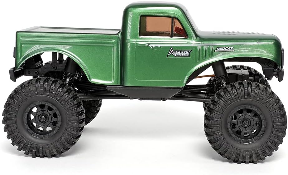Redcat Racing Ascent 18 Brushless RC Rock Crawler – 4WD 1/18 RC Crawler with Portal Axles, High Steer Geometry, Waterproof ESC, LiPo Battery, RTR Hobby Grade RC Truck 4x4 - Green