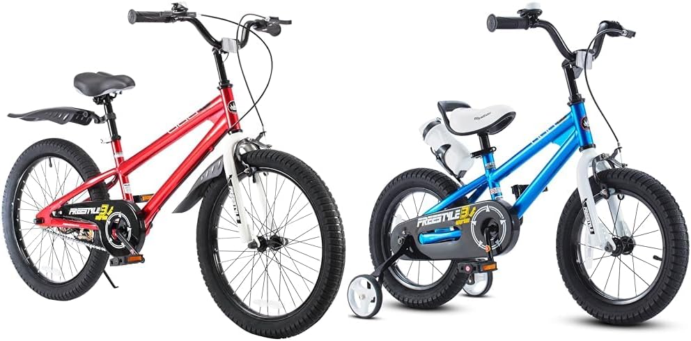 Royalbaby Kids Freestyle Bikes Bundle - 20 and 16 Inch Models with Training Wheels, Kickstands, BMX Style