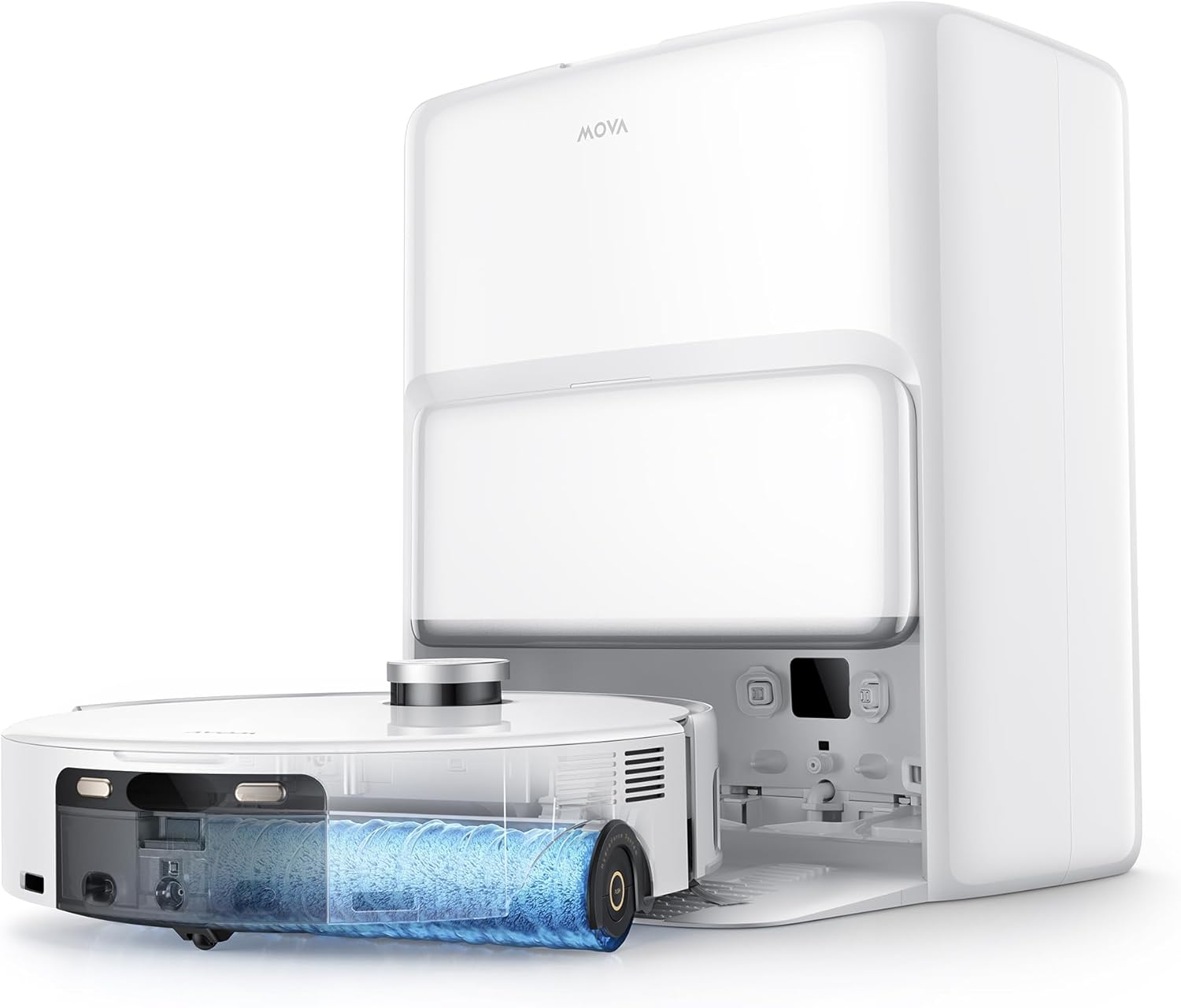 Mova Z60 Ultra Roller SA Robot Vacuum and Mop, 26,000Pa Suction, Warm Water Mopping & Extending Roller, All-in-One Hand-Free Station, Triple Anti-Tangle Mechanisms, Auto Carpet Shield, Voice Control