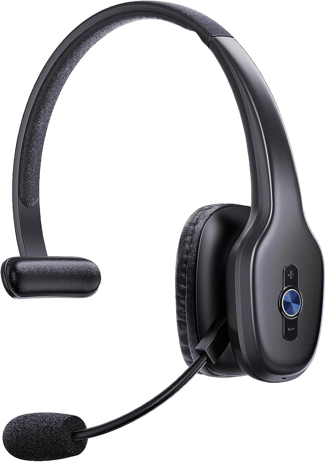 Bluetooth Headset, Trucker Wireless Headset with Noise Cancelling Microphone & Mute Button, 50Hrs Playtime, Wireless On-Ear Headphones with Mic for Home/Cell Phone/Computer/Zoom/Teams/Driver(Black)
