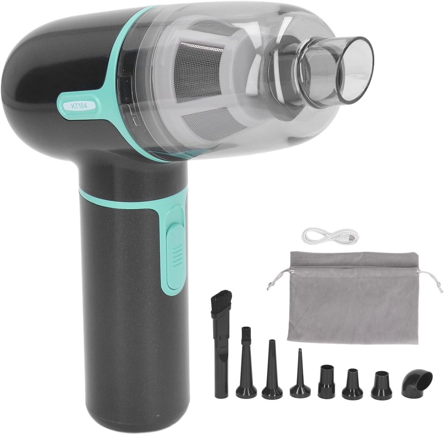 TOOLSGO Handheld Vacuum Cleaner 90W 90000RPM 18500pa Strong Suction Force 3 Gear Cordless Vacuum Air Duster for Car Interior Home Blinds