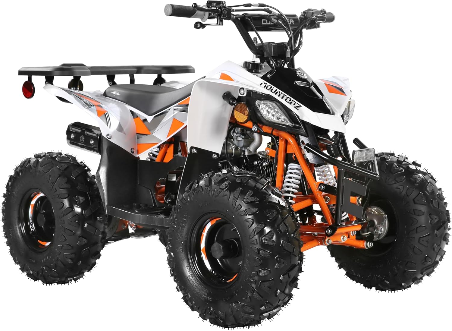 Coolster Gas ATV, 125CC 4-Stroke Mini Gas 4 Wheeler with Front and Rear Disc Brake, with Speed Control and LED Lights, Weight Support Up to 165 LBS, Max Speed 15mph, Orange