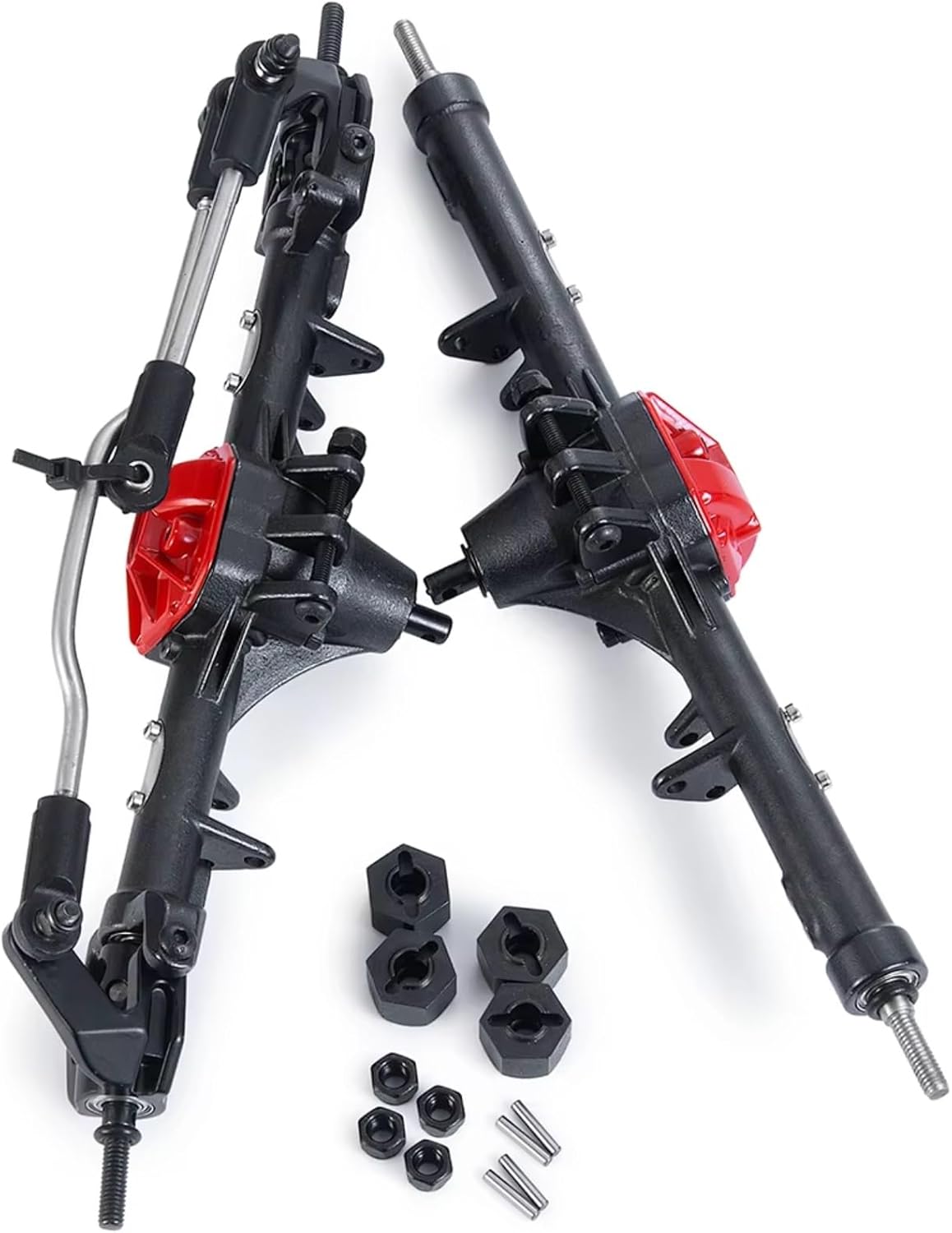 for Axial for SCX10 II for 90047 90046 90059 90060 1/10 Metal Alloy Front Rear Portal Axle RC Crawler Car Upgrade Parts RC Car Parts(1Set)