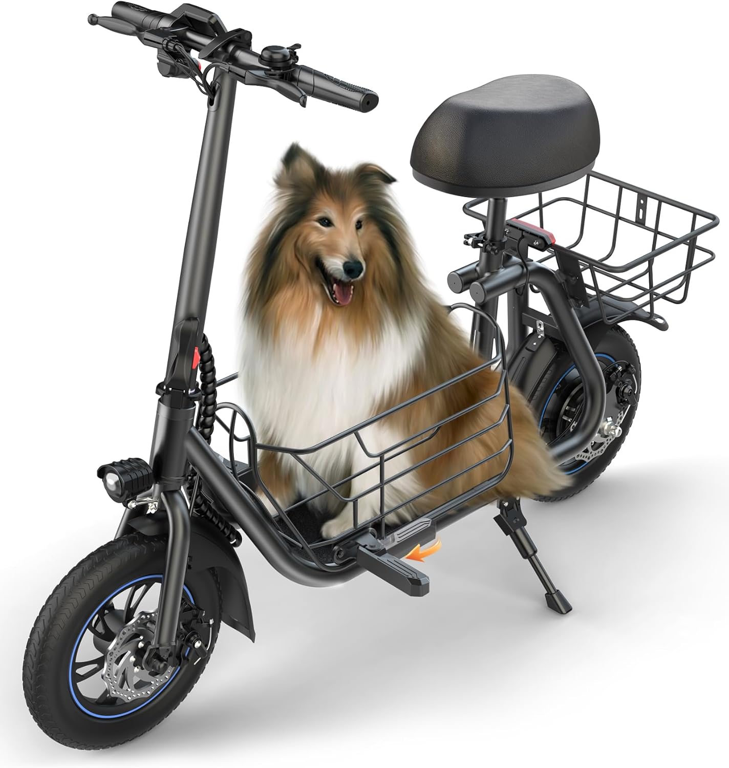 Gyroshoes Electric Scooter with Seat for Adults & Teens, 550W Powerful Motor, 20-Mile Range, Speed up to 18.6MPH, Ample Storage for Pets & Cargo, Electrically-Powered Motor Scooters