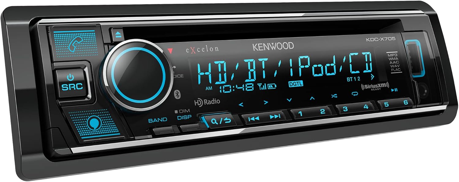 KENWOOD KDC-X705 Single DIN CD Receiver with Bluetooth