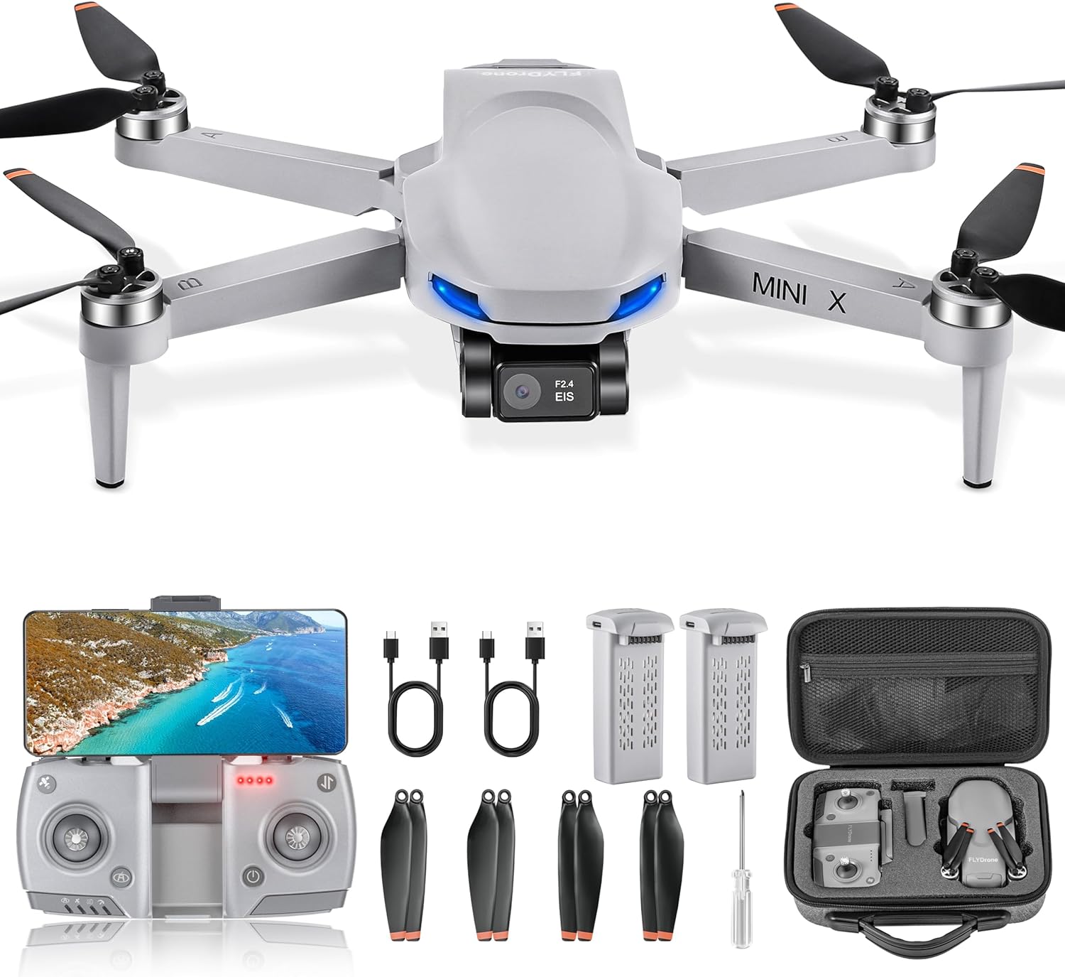 GPS Drone with Camera for Adults Beginner 4K EIS Camera Drones 2-Axis Gimbal Stabilization Under 249g follow me,Auto Return RC Quadcopter Mini Drone,2 Battery for 45-Min Max Flight Time