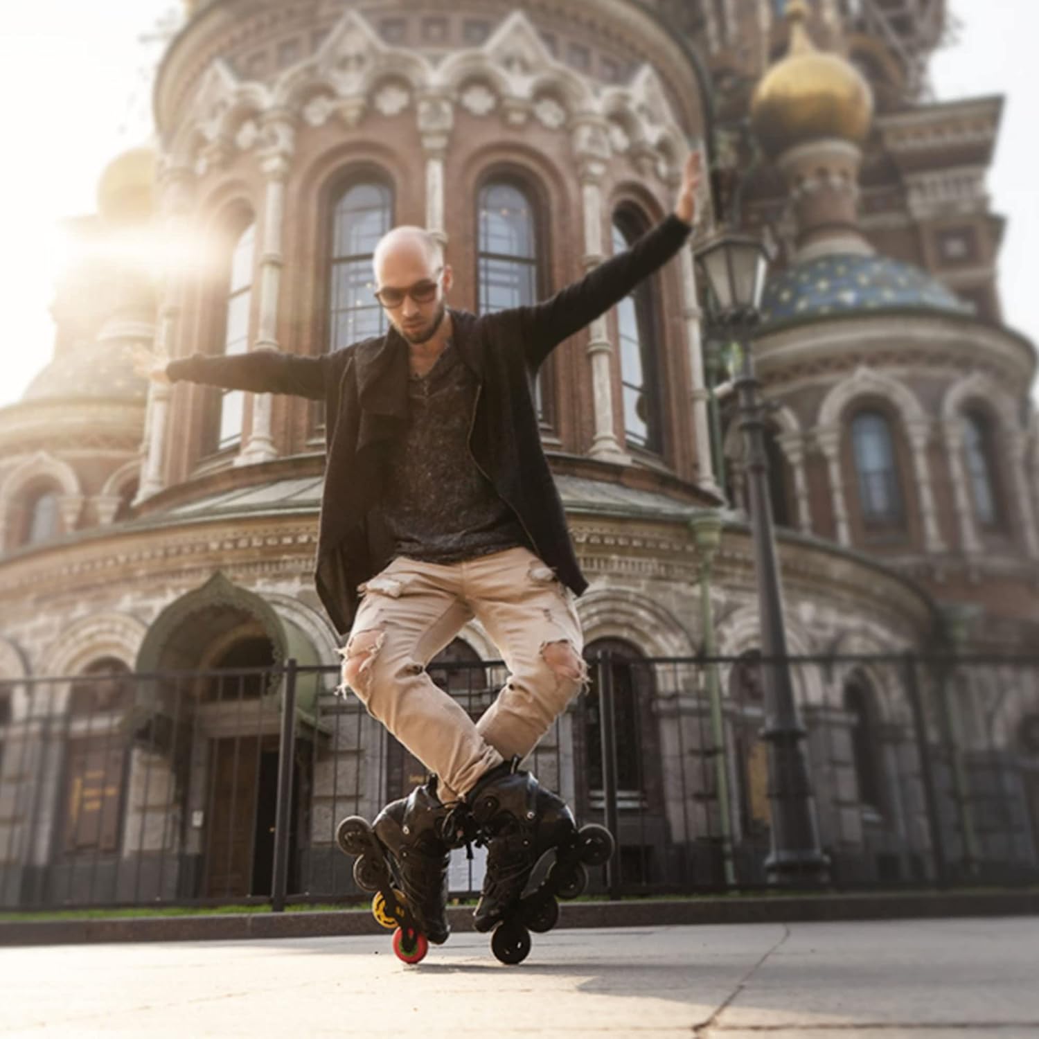 Delta Force Adult Carbon Professional Urban Freestyle Inline Skate Unisex (EU 41 / US M 8 / US L 9 / 265mm)