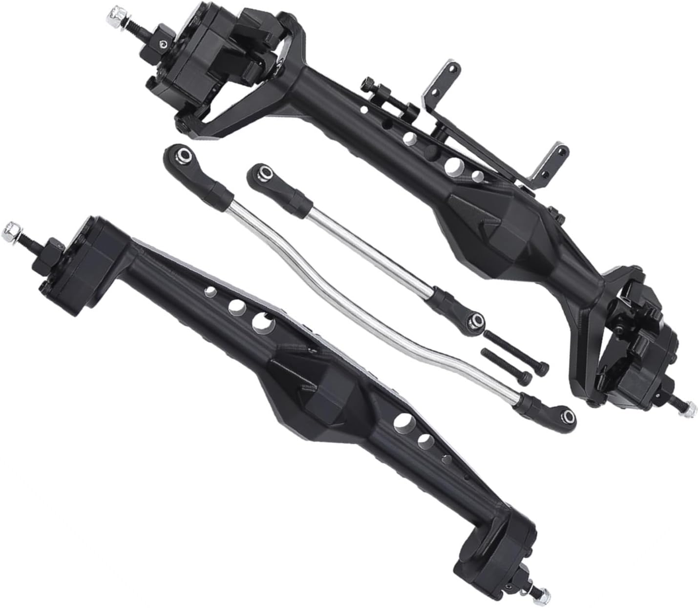 RC Vehicle Axles Compatible With Axial For Capra AXI03004 For LCG 1/10 RC Crawler Car Upgrade Parts Aluminum Alloy Front Rear Portal Axle With Servo Mounts ( Color : 3 , Size : Front Axle and Rear Axl