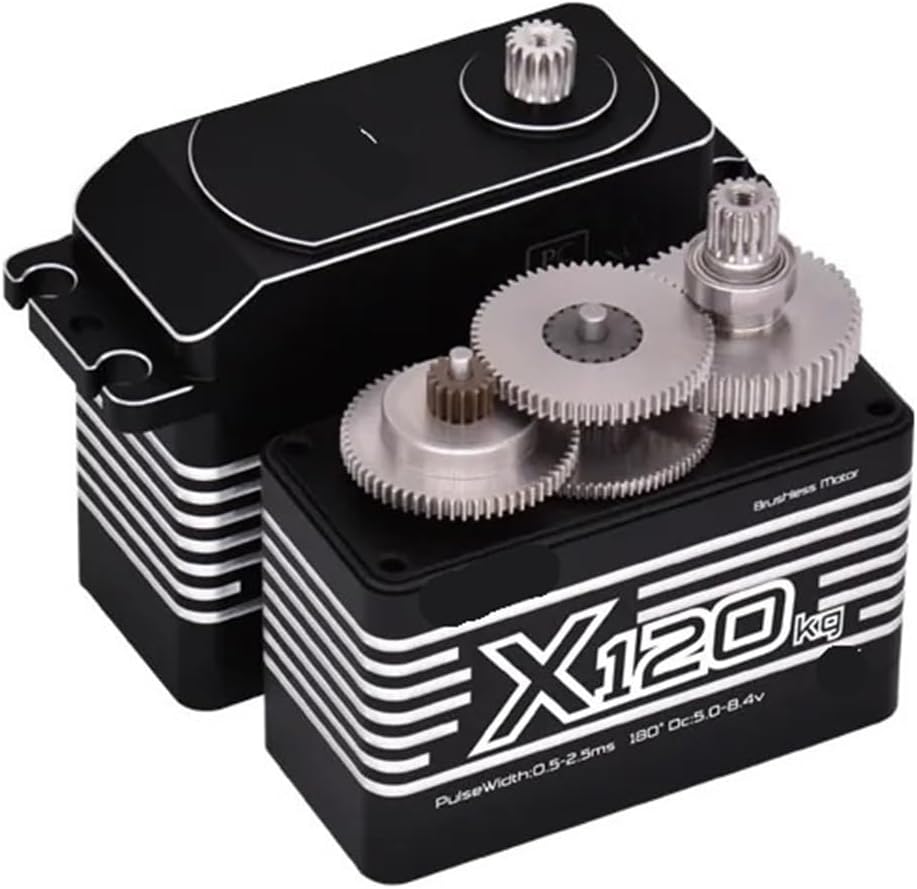 Brushless 120KG High Torque High Pressure CNC Aluminum Shell Metal Gear Waterproof Servo Suitable for 1/5